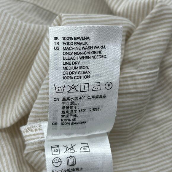 H&M Long Sleeve Ruffle Button Front Peasant Boho Cottage Fairy Blouse Shirt - Picture 6 of 8